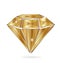 Gold diamond isolated vector