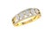 gold and diamond ring double rounded shape design on white transparent background