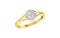 gold and diamond ring double rounded shape design on white transparent background