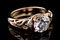 gold Diamond wedding ring isolated