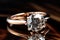 gold Diamond wedding ring isolated