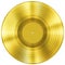 Gold disc music award isolated