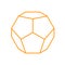 Gold dodecahedron on a white background for game, icon, packaging design or logo. Platonic solid. Vector illustration