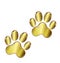 Gold dog paws