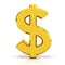 Gold dollar sign. US dollar currency symbol.