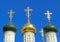 Gold domes Orthodox church