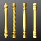 Gold door handles, column and twisted knobs set