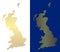Gold Dot Great Britain Map