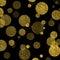 Gold Dots Faux Foil Metallic Black Background