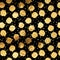 Gold Dots Faux Foil Metallic Black Background Pattern