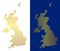 Gold Dotted United Kingdom Map