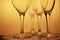 Gold drinking wine champagne luxury glasses on food dining table celebrate and party background