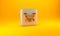 Gold Drone flying icon isolated on yellow background. Quadrocopter with video and photo camera symbol. Silver square
