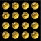 Gold drop love icons