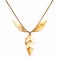 Gold Eagle Leaf Pendant Necklace - Traditional Craftsmanship