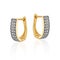 Gold earring with crystal zirconia and click closure