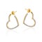 Gold earring with crystal zirconia and click closure