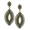 Gold earrings with bright green crystals