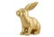 gold Easter bunny rabbit on white background
