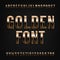 Gold effect alphabet font. Metalic letters, numbers and symbols.