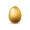 Gold egg. Traditional easter golden glittering realistic chicken egg for spring holidays, finance success and money