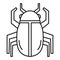 Gold egypt bug icon, outline style