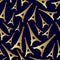 Gold eiffel tower france country seamless pattern