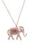 Gold elephant pendant on a white background