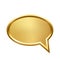 Gold ellipse speech bubble with frame vector illustration. 3d golden glossy elegant oval button design for empty emblem