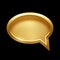 Gold ellipse speech bubble with frame vector illustration. 3d golden glossy elegant oval button design for empty emblem