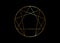 Gold Enneagram icon, sacred geometry,  illustration isolated on black background