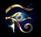 Gold Eye of Horus on black background