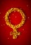 Gold female gender symbol