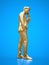 Gold figure businessmen talking on the phone. 3d rendering