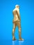 Gold figure businessmen talking on the phone. 3d rendering