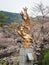 Gold figure sculpture installed in front of keage incline railway station