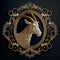 Gold Filigree Inlaid Alpine Goat (Generative AI)