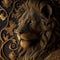 Gold Filigree Inlaid Asiatic Lion (Generative AI)