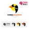 Gold Finch bird concept icon set and modern brand identity logo template and app symbol based on comma sign