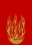 Gold fire flame red background