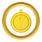 Gold first place medal vector icon