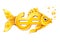 Gold fish in form of dollar currency sign