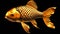 Gold fish land art style, digital illustration artwork, animals, marine life