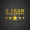 Gold five year warranty