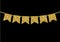 Gold flag garlands made of gold glitter texture