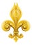 Gold Fleur-de-lis design