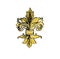Gold fleur-de-lys.Luxury Royal floral design element.