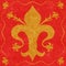 Gold Fleur de Lys on a Red Background