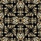 Gold floral 3d seamless pattern. Vector luxury patterned background. Flourish repeat ornate backdrop. Beautiful elegant vintage