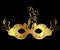 Gold floral carnival mask isolated